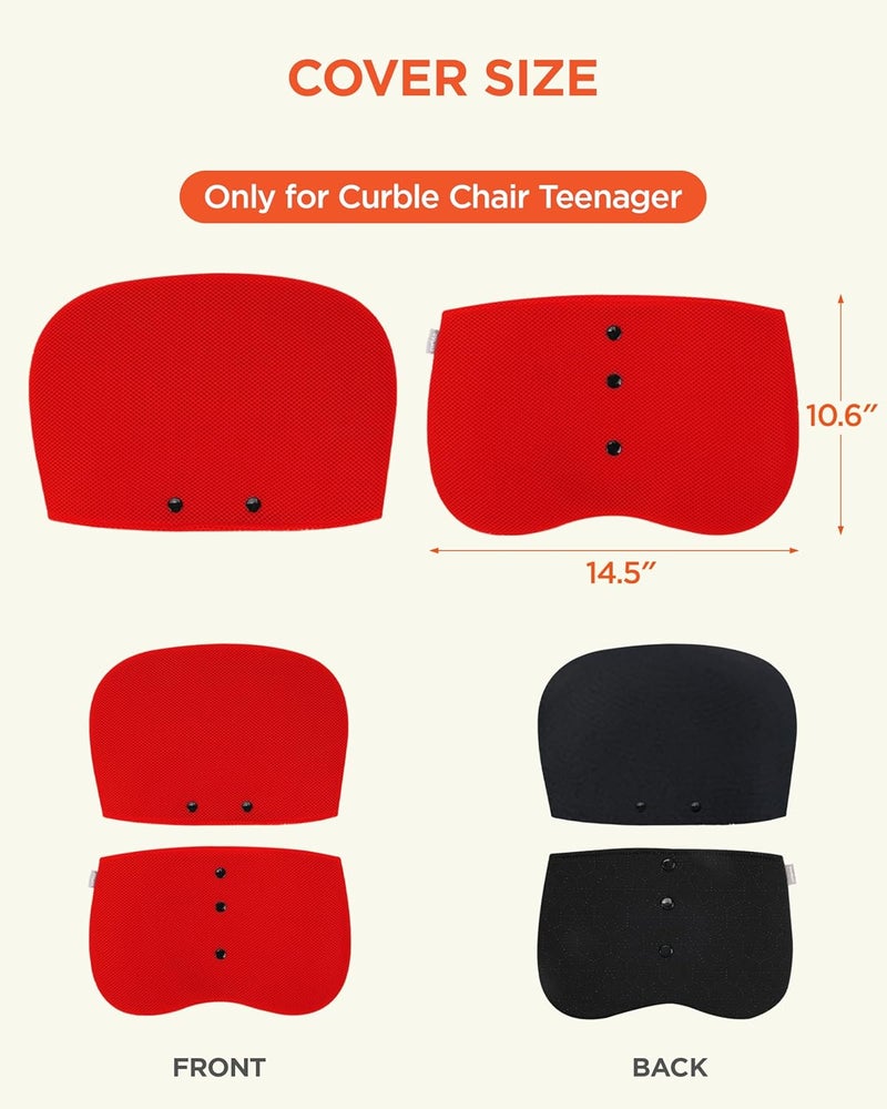 curble Wider Cover, for Wider Chair, Ergonomic Chair Back Support and Lumbar Support (Cover Red) - Image 2